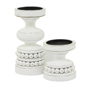 White Wooden <b>Candle</b> Holder Latest Design Handcrafted for Restaurant Decoration Superior Quality Pillar Holder to Elevate Dining - Product Image 6