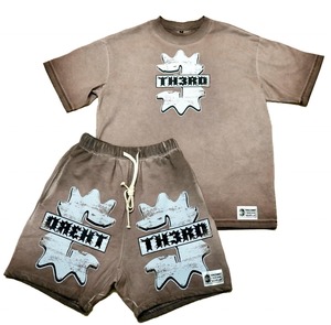 Conjunto de Verano Transpirable al por Mayor: Camiseta y Pantalones Cortos de Algodón Estampado para Hombre, Atuendo Casual de Verano Rosa Estilo Urbano - Product Image 2