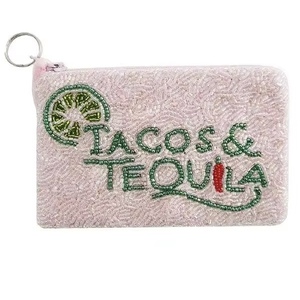 Handmade UGH Beaded Cotton Sports Style Coin Purse Fun Stylish <b>Mini</b> <b>Pouch</b> Coins Cards Essentials Perfect Gift Women Unique Small - Product Image 5