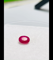 Rubis naturel certifié IGI, taille ovale, 1,46 carats (7,91*6,05*3,12 mm), couleur rouge premium, lustre excellent, origine Mozambique, pierre précieuse pour
