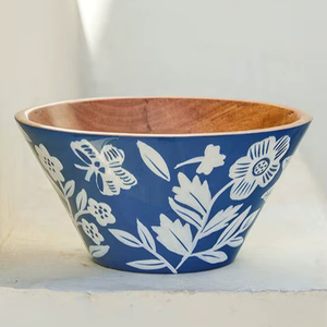 Trending Design Luxury Hand Painted Wooden Bowl With Enamel <b>Work</b> <b>For</b> Elegant Dining <b>Table</b> Display And Serving Style - Product Image 1