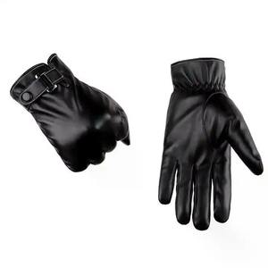Gants de ski chauds pour homme avec manchette élastique, doublure en tricot doux, en cuir et polyester chauffants pour la neige et les activités hivernales - Product Image 2