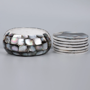 Sous-verre en nacre au design exclusif, fait main, mosaïque moderne en nacre, sous-verre à thé, prix de gros - Product Image 4