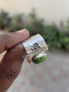 Natural Green Copper <b>Turquoise</b> Cute Wedding <b>Ring</b> Handmade 925 Sterling Silver Jewelry Bulk Wholesale Fine Silver <b>Rings</b> - Product Image 4