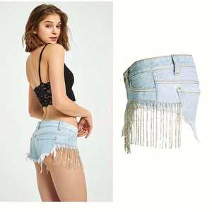 Jeans Cortos de Mezclilla para Mujer, a la Moda, de Verano, Sexys, de Cintura Media, con Botones, Transpirables, Casuales, Rectos, de Alta Calidad - Product Image 3