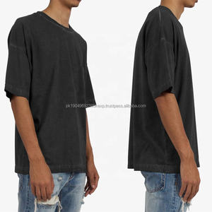 Camiseta con hombros caídos para hombre, Camiseta con estampado de gran tamaño personalizado, Camiseta con cuello redondo y hombros caídos - Product Image 1