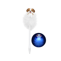 Stylo Gel Lumineux Nouveauté 0,7 mm en Plastique Bleu/Noir pour Amateurs d'Animaux, Cadeau Populaire pour Fêtes et Bureau