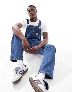 Pantalones de Mezclilla Azules para Hombre, Estilo Overol, Cintura Alta, Corte Holgado, Estilo Casual para Trabajo, Primavera, Algodón - Product Image 3