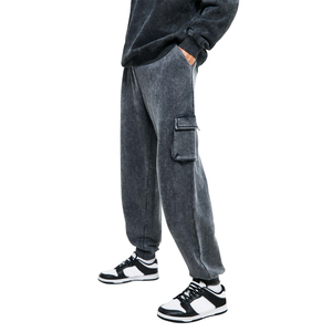 Pantalon Streetwear Taille Haute Délavé à l'Acide pour Homme – Nouveau Design 2026 – Pantalon Décontracté Ample pour Homme à Faible MOQ - Product Image 1