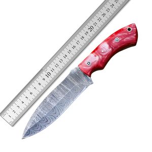 Couteau de chasse artisanal en acier Damas, manche intégral, personnalisé, OEM, vente en gros USA & Europe, couteau de camping Damas, manche en résine - Product Image 6