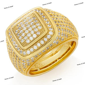 แหวนเงินแท้ 925 ประดับมอสซาไนต์ทรงสี่เหลี่ยมสำหรับผู้ชาย สไตล์ฮิปฮอป ประดับเพชรระยิบระยับ แฟชั่นโดดเด่น เหมาะสำหรับงานเลี้ยงค็อกเทล - Product Image 2