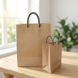 Kraft <b>Paper</b> Shopping Bags With Twisted Handles Recyclable Classic Style For Business And Retail Use - Product Image 1