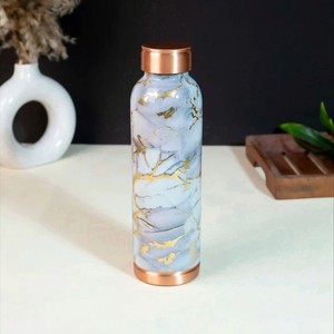 Handmade Pure Copper Drinking <b>Bottle</b> 1L Leak Proof Ayurveda Health Benefits Water Storage Eco Friendly Reusable Travel <b>Flask</b> - Product Image 3