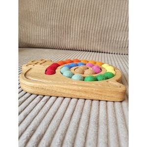 Nouvel Organisateur de Jouets en Bois en Forme d'Escargot avec Plateau de Rangement en Boules de Feutre Colorées pour la Décoration de Chambre d'Enfant - Product Image 3