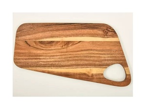 Planche à découper en bois personnalisée, forme rectangulaire avec poignée, en bois d'acacia, plateau de service pour la cuisine - Product Image 6