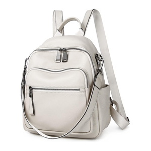 Sac à dos en cuir pour homme, couleur unie, idéal pour le camping, grand espace et utilisation pratique - Product Image 6