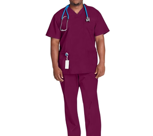 Custom Logo Breathable Nursing <b>Scrubs</b> Set Woven Hospital Uniforms for Men Women for Dental Salon Beauty Nurse Work <b>Clothes</b> - Product Image 1