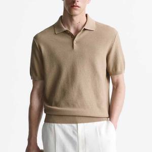 Camiseta Polo de Hombre de Alta Calidad, Tejido Texturizado Sólido, 100% Algodón, Logotipo Personalizado, Mangas Cortas, Diseño a Rayas, Venta Directa de Fábrica - Product Image 1