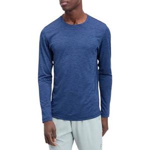 Classic <b>Patchwork</b> Gym Training Crew Neck Long Sleeve <b>Shirt</b> Men Custom Logo Embroidery Blank Soft Breathable - Product Image 1