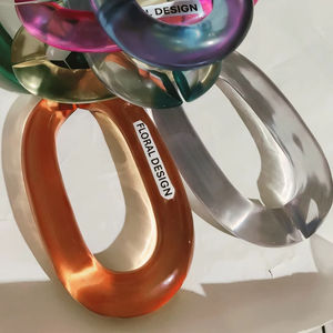 Cadena decorativa para pared, disponible en todos los colores, cadena de eslabones gruesos a la moda con figuras de ángel y búho en resina. - Product Image 2