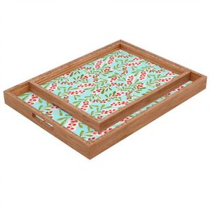 Bandeja Rectangular de Madera para Servir con Acabado de Esmalte Duradero, Ideal para Servir Desayuno, Almuerzo o Cena - Product Image 1