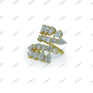 แหวนเงิน 10kt ประดับเพทายลายดอกไม้ ดีไซน์ทันสมัยสำหรับทั้งชายและหญิง เหมาะสำหรับงานแต่งงาน งานหมั้น และโอกาสพิเศษ - Product Image 4