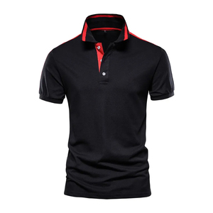 Polo à manches courtes pour homme, couleur unie, coton piqué, décontracté, boutonné, coupe classique, tissu tricoté - Product Image 2