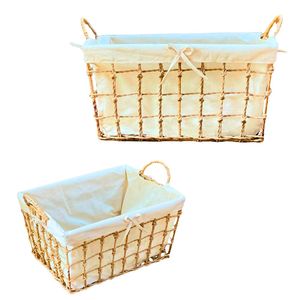 High-Quality Natural Water Hyacinth Seagrass Rattan Bamboo <b>STORAGE</b> <b>BASKET</b> with Frame Cotton Liner Organizer - Product Image 1