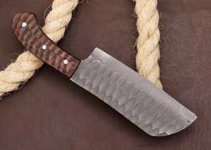 Cuchillo de carnicero y verdurero de acero al carbono forjado a mano con mango de madera, grosor de 0.6 mm - Product Image 5