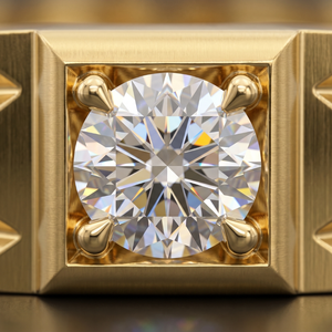 Bague de fiançailles de luxe pour homme en or 14 carats avec diamant de laboratoire certifié IGI |   Solitaire Rond Brillant |   Fournisseur de bijoux en gros - Product Image 4