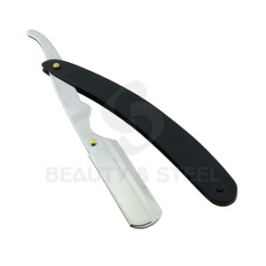 Premium Silver and Black Straight Edge <b>Razor</b> Star Pattern Handle Durable Shavette for Precision Men Beard Trimming - Product Image 5