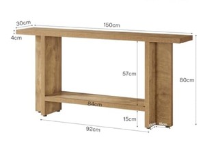 Mesa Consola Moderna de Madera Maciza con Base de Trípode, Mueble Rústico de Almacenamiento para Entrada, Decoración para Sala de Estar - Product Image 6