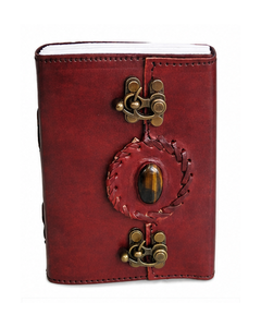 Diario de Cuero Genuino Hecho a Mano, Cuaderno Vintage con Cierre de Piedras Preciosas y Metal, Cuadernos al por Mayor - Product Image 1