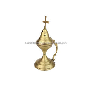 Quemador de incienso de latón antiguo Cross Top Precio bajo Buena calidad Venta al por mayor Buen difusor de olores Quemador de incienso para el hogar y el jardín - Product Image 1