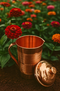 Jarra de Agua de Cobre Metálico Ecológica de Diseño Moderno con Asa y Acabado Pulido para Bodas - Product Image 3