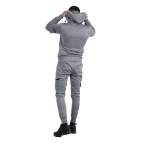 Custom Premium Tracksuit Men's Hooded Sports Tracksuit Activewear Jogger Set Gym Wear Running Wear Workout Wear <b>Silver</b> Tracksuit - Product Image 2