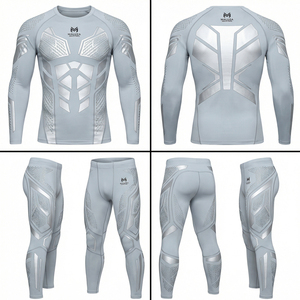 Ensemble de vêtements de sport unisexe à coupe ajustée, compression, pour la course à pied et l'entraînement, séchage rapide et respirant, MALUZA INDUSTRIES, survêtement - Product Image 6