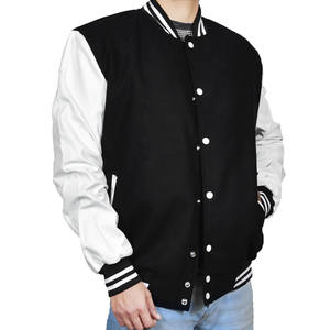 Vestes de baseball universitaires en laine chenille brodée avec logo personnalisé pour l'hiver, manches en cuir, pour hommes. - Product Image 3