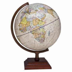Globe terrestre vintage avec base en bois et support métallique, globe terrestre antique avec carte géographique pour la décoration de bureau ou de maison, globes en bois - Product Image 1
