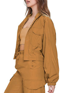 OEM <b>Women</b> Windbreaker Nylon Tracksuit Set 2 Piece Set Lightweight <b>Mesh</b> Lining Waterproof Breathable Windbreaker Tracksuits Set - Product Image 2