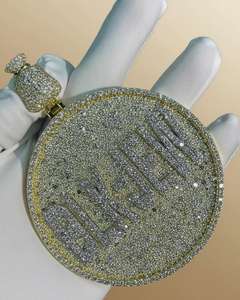 จี้ห้อยคอรูปถุงเงินแบบกำหนดเอง ประดับเพชรโมอิสซาไนต์ VVS พร้อมจี้ชื่อแบบตัวอักษร จี้เงินแท้ 925 จี้ชื่อแบบวงกลมตามสั่ง - Product Image 4