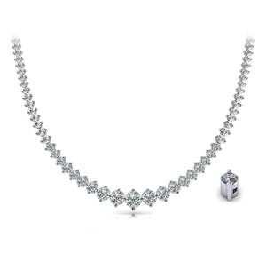 Collar de Diamantes Redondos de Dos Puntas Elegante de Oro de 14K (Diamante Natural) con Diamantes Graduados de Tenis (Diamante Natural) Fabricante Mayorista y Minorista OEM - Product Image 2