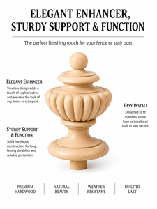Solid Wood Fence and Stair <b>Post</b> Topper Decorative Newel Finial Maple Wood <b>Post</b> Cap Custom Sizes - Product Image 5
