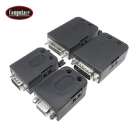 Conector D-sub DB9 de 9 Pines Personalizado de Alta Calidad, Niquelado, Tipo Tornillo Hembra, Carcasa Negra, Clasificación 5A, 16-30 AWG, Alimentación/PCB