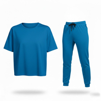 Ensemble de survêtement streetwear personnalisé pour femme, en coton et élasthanne, t-shirt et pantalon, vente en gros, deux pièces, décontracté, respirant, séchage rapide