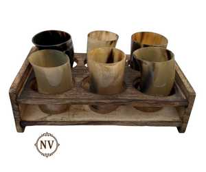 Verre à vin rustique en corne naturelle pour restaurants, gobelet en corne de buffle de qualité supérieure pour cadeaux de mariage, ensemble de verres à vin en corne avec plateau en bois - Product Image 5