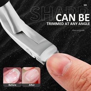 กรรไกรตัดเล็บมืออาชีพ สไตล์ทันสมัย ใบมีดสแตนเลส ขอบเว้า ช่องเปิดกว้าง ป้องกันการกระเด็น ด้ามจับยาว สำหรับเล็บเท้าและเล็บมือ - Product Image 4