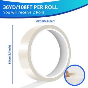 2 Rotoli di Nastro Adesivo per Sublimazione Resistente al Calore 20mm X 33m Senza Residui per Trasferimento Termico su Tazze - Product Image 2