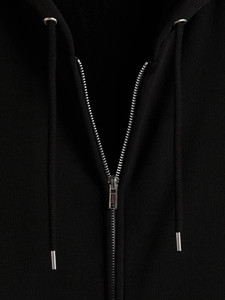 Men's Black Hooded <b>Zip</b>-<b>Up</b> Sweatshirt Regular Fit Cotton Fleece Casual Autumn Streetwear Zipper Hoodie - Product Image 4