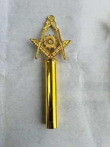 Ensemble de hauts de tenue maçonnique dorés pour Loge Bleue avec emblème MM et drapeau maçonnique (Lot de 4) - Product Image 4